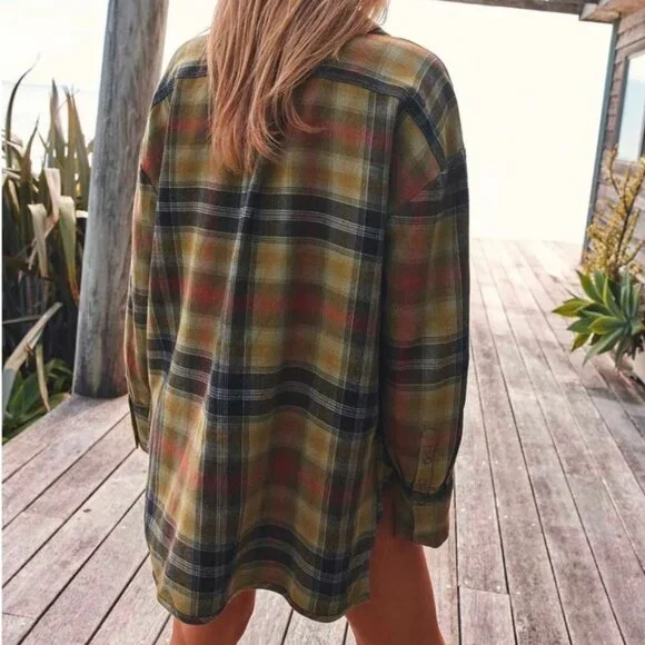 NWOT Free People We The Free Izzie Cargo Shirt Olive Combo - Picture 4 of 8